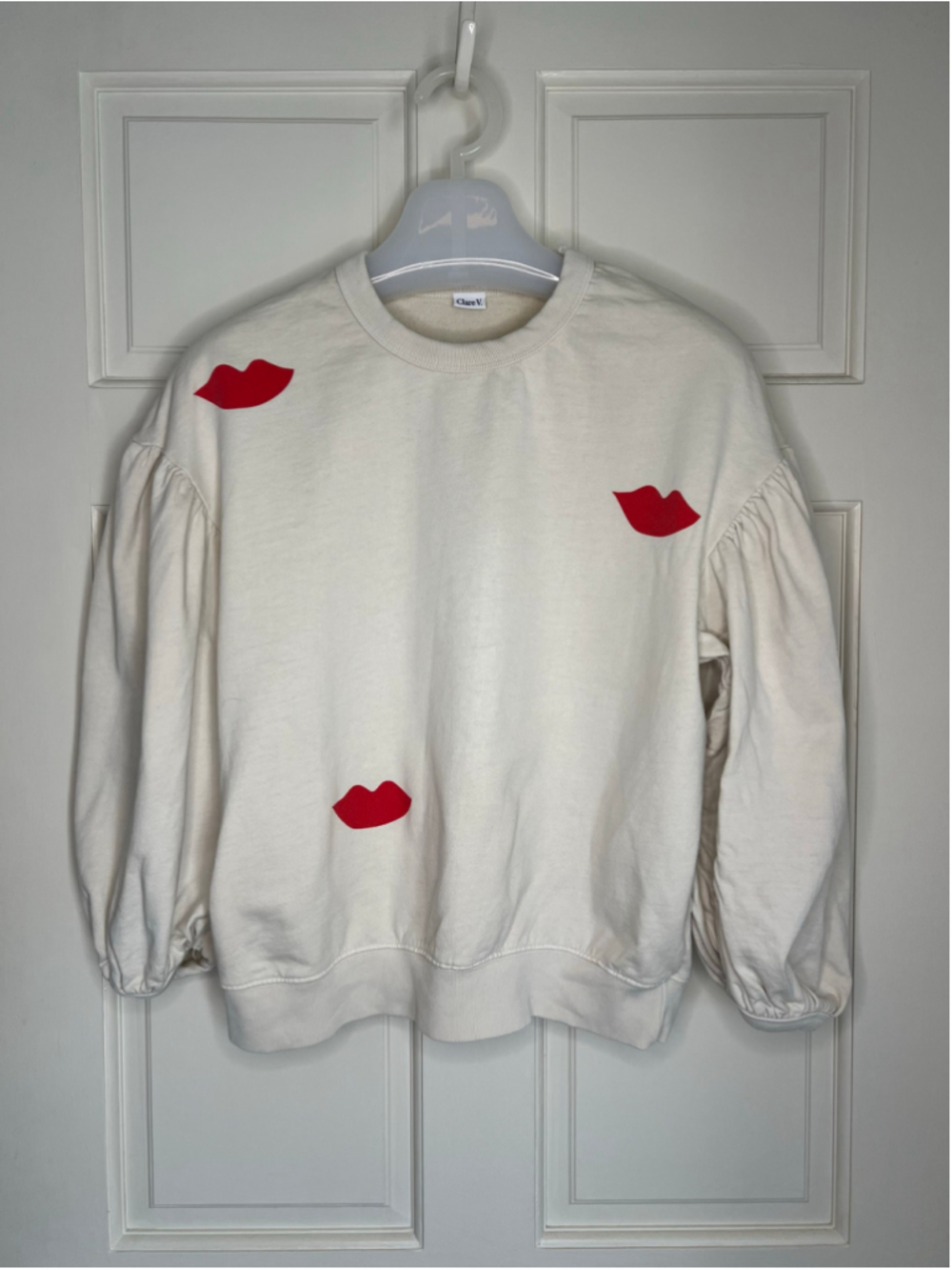 Clare V. Drop Shoulder Lips Sweatshirt M - Picture 6 of 14
